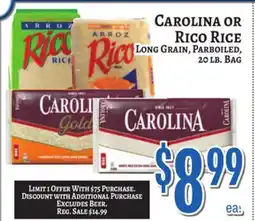 Trade Fair Supermarket CAROLINA OR RICO RICE offer