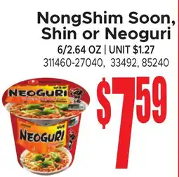 Jetro NongShim Soon, Shin or Neoguri offer