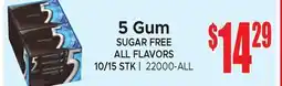 Jetro 5 Gum SUGAR FREE ALL FLAVORS offer