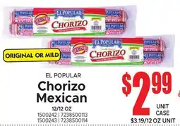 Jetro EL POPULAR Chorizo Mexican offer