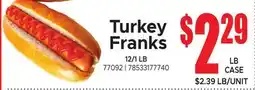 Jetro Turkey Franks offer