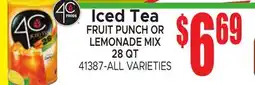 Jetro Iced Tea FRUIT PUNCH OR LEMONADE MIX offer