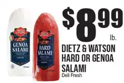 Extra Supermarket DIETZ & WATSON HARD OR GENOA SALAMI offer