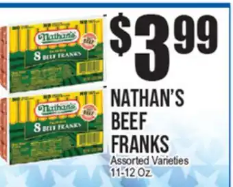 Extra Supermarket NATHAN'S BEEF FRANKS offer