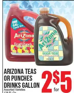 Extra Supermarket ARIZONA TEAS OR PUNCHES DRINKS GALLON offer