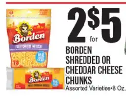 Extra Supermarket BORDEN SHREDDED OR CHEDDAR CHEESE CHUNKS offer