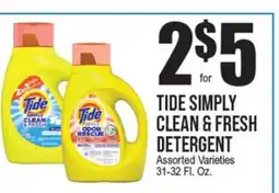 Extra Supermarket TIDE SIMPLY CLEAN & FRESH DETERGENT offer