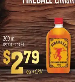Jetro FIREBALL CINNAMON WHISKY offer