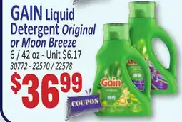 Jetro GAIN Liquid Detergent Original or Moon Breeze offer