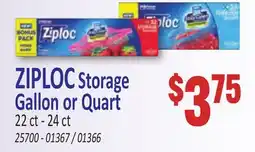 Jetro ZIPLOC Storage Gallon or Quart offer