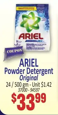 Jetro ARIEL Powder Detergent Original offer