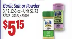 Jetro Garlic Salt or Powder offer