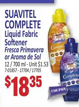 Jetro SUAVITEL COMPLETE Liquid Fabric Softener offer