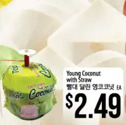 Hmart Young Coconut with Straw offer