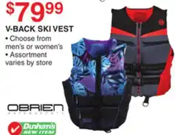 Dunham's Sports OBRIEN V-BACK SKI VEST offer