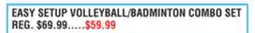Dunham's Sports EASY SETUP VOLLEYBALL/BADMINTON COMBO SET offer