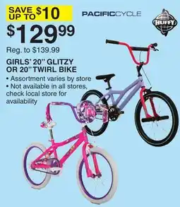 Dunham's Sports PACIFIC CYCLE GIRLS' 20 GLITZY OR 20 TWIRL BIKE offer