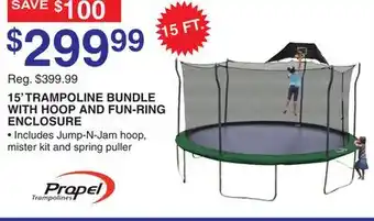 Dunham's Sports PROPEL 15' TRAMPOLINE BUNDLE WITH HOOP AND FUN-RING ENCLOSURE offer