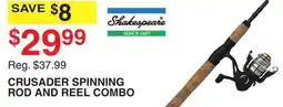 Dunham's Sports SHAKESPEARE CRUSADER SPINNING ROD AND REEL COMBO offer