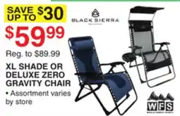 Dunham's Sports BLACK SIERRA XL SHADE OR DELUXE ZERO GRAVITY CHAIR offer