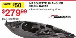 Dunham's Sports SUNDOLPHIN MARQUETTE 10 ANGLER SIT-ON KAYAK offer