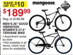 Dunham's Sports MONGOOSE MEN'S 26 GOOD VIBRATION WOMEN'S 27.5 TERVANE BIKE offer
