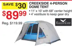 Dunham's Sports EAGLES CAMP CREEKSIDE 4-PERSON DOME TENT offer