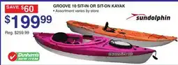 Dunham's Sports SUNDOLPHIN GROOVE 10 SIT-IN OR SIT-ON KAYAK offer