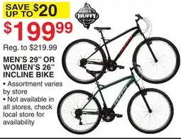 Dunham's Sports HUFFY MEN'S 29 OR WOMEN'S 26 INCLINE BIKE offer