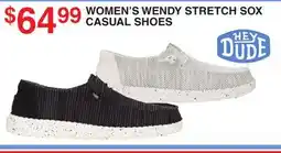 Dunham's Sports HEY DUDE WOMEN'S WENDY STRETCH SOX CASUAL SHOES offer