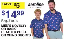 Dunham's Sports MEN'S NOVELTY OR BASIC HEATHER POLO, OR CHINO SHORTS offer