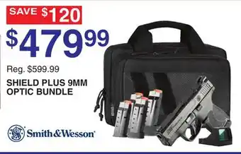 Dunham's Sports SMITH & WESSON SHIELD PLUS 9MM OPTIC BUNDLE offer