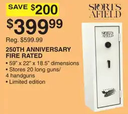 Dunham's Sports SPORTS AFIELD 250TH ANNIVERSARY FIRE RATED offer