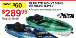 Dunham's Sports PELICAN ULTIMATE 100NXT SIT-IN OR SIT-ON KAYAK offer