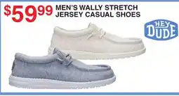 Dunham's Sports HEY DUDE MEN'S WALLY STRETCH JERSEY CASUAL SHOES offer