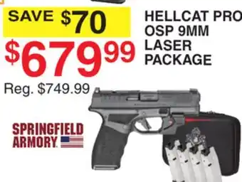 Dunham's Sports SPRINGFIELD ARMORY HELLCAT PRO OSP 9MM LASER PACKAGE offer