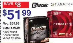 Dunham's Sports BLAZER 9MM AMMO offer