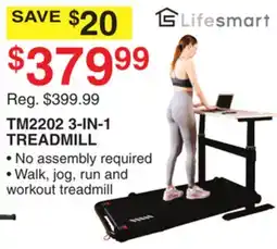 Dunham's Sports LIFESMART TM2202 3-IN-1 TREADMILL offer