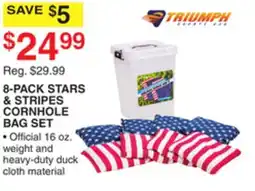 Dunham's Sports TRIUMPH 8-PACK STARS & STRIPES CORNHOLE BAG SET offer