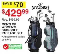 Dunham's Sports SPALDING MEN'S OR WOMEN'S $400 GOLF PACKAGE SET offer