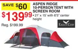 Dunham's Sports EAGLES CAMP ASPEN RIDGE 10-PERSON TENT WITH SCREEN ROOM offer