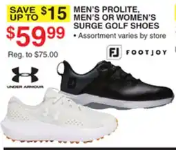 Dunham's Sports UNDER ARMOUR MEN'S PROLITE, MEN'S OR WOMEN'S SURGE GOLF SHOES offer