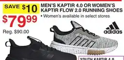 Dunham's Sports ADIDAS MEN'S KAPTIR 4.0 OR WOMEN'S KAPTIR FLOW 2.0 RUNNING SHOES offer