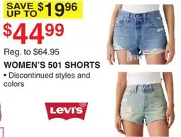 Dunham's Sports LEVI'S WOMEN'S 501 SHORTS offer