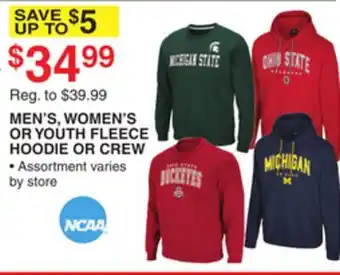Dunham's Sports NCAA MEN'S, WOMEN'S OR YOUTH FLEECE HOODIE OR CREW offer