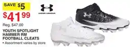 Dunham's Sports UNDER ARMOUR YOUTH SPOTLIGHT HAMMER RM FOOTBALL CLEATS offer