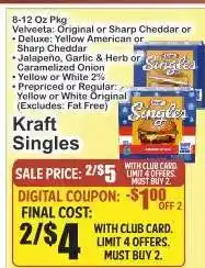 Key Food Kraft Singles offer