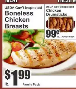 Key Food USDA Gov't Inspected Boneless Chicken Breasts offer
