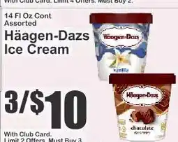 Key Food Häagen Dazs Ice Cream offer