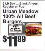 Key Food Urban Meadow 100% All Beef Burgers offer